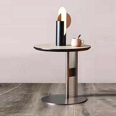 China New Design Stainless Steel Gold Leg Small Side White Round Nordic Marble Coffee Table for sale