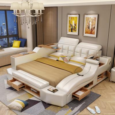 China Modern King Size Storage Leather Beds (Others) Adjustable Multifunctional Storage for sale