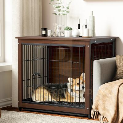 China 2022 Large Modern Indoor Wooden Dog Crate Style Dog Crate Furniture Breathable Dog Crates for sale