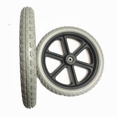 China Hotels Marathon Same Type 16x1.95 Flatless Plastic Rim Wheel For Tool Cart Trailer en venta