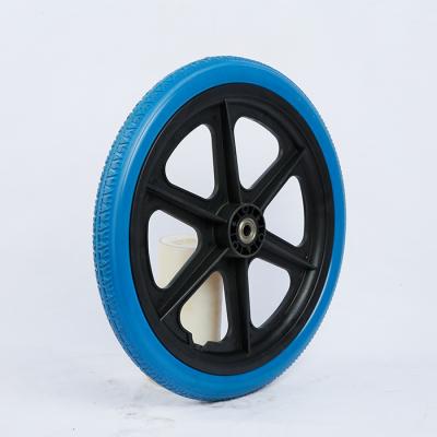 China Mountain Bikes 16 Inch Wheel PU Rigid Polyurethane Foam Bearing Material Handling Tool Casters Te koop