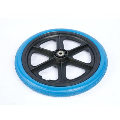 China Mountain Bikes Wholesale 16 Inch Puncture Proof Flat Wheelbarrow Pu Free Foam Solid Polyurethane Wheel en venta