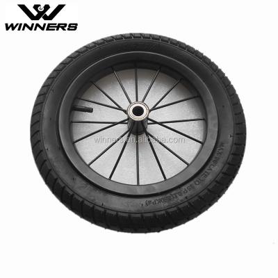 China Steel Spokes Edges 12 Inch Black Scooter Wheel , Air Kid Scooter Wheel for sale