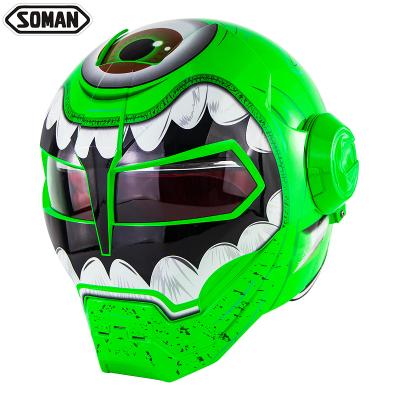 China Full Face Flip Up Cruiser Chopper Cafe Racer Capacetes de Casco Moto Full Face Street Ironman Verspa Motorcycle Helmet for sale