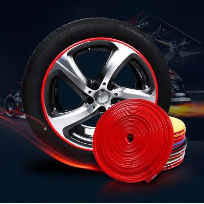 China 8M Universal PVC car velgen tire rimblades red tire wheel rim protectors rin Geometric Wrapping auto hub Rim Strip Accessories pro for sale