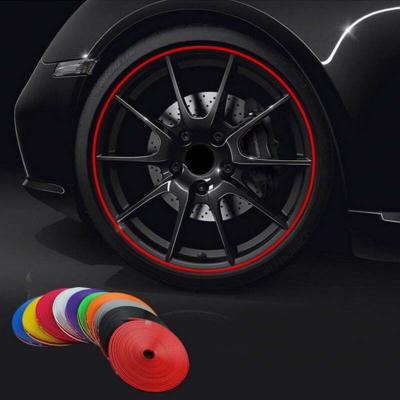 China 8M Universal PVC car velgen tire rimblades white tire wheel rim protectors rin Geometric Wrapping Auto hub Rim Strip Accessories pro for sale