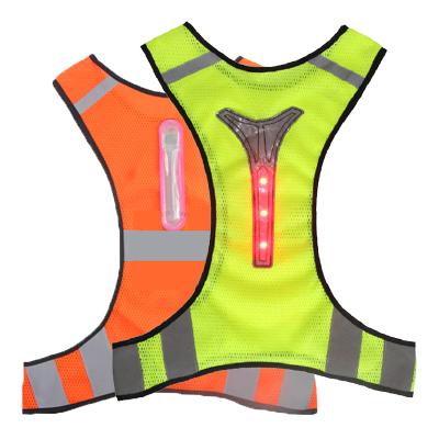 China Clothing Reflective Vest Safety Light Chaleco Reflectante LED Vest High Visibility Construction/Road Working Recycling Reflective Vest for sale