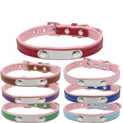 China Wholesales Viable Popular Colorful Adjustable Pet Collars Kitten Cat Collar PU Leather Neck Strap Safe For Soft Dogs Pet Supplies for sale