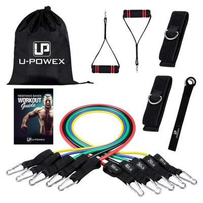 China Body Training 11 Pieces Covered Resistance Band Soft Tube Exercise Tubing Band Set for sale