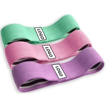 China Custom Latex Logo Exercise Workout Hip Circle Bands Stretch Resistance Hip Band Custom Fabric for sale