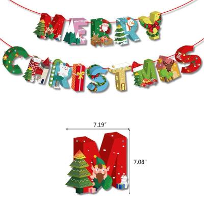 China Latex Stain Merry Christmas Party Decoration Holiday Flag Cake Insert Card Drawing Supplies for sale