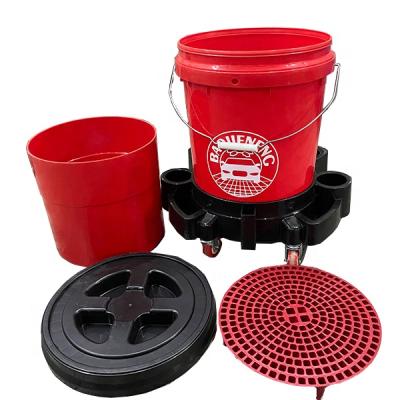 China 2021 Hot Selling Car Wash Bucket Kit For Car Wash Cart Mobile Detailing Base for sale