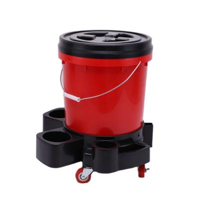 China 2021 new multi-functional mobile plastic bucket household plastic bucket car wash bucket cart for sale