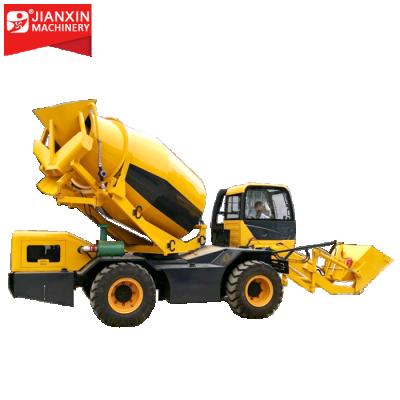 China Building Material Stores Self Loading Mobile Concrete Mixer Automatic Gun Truck for sale