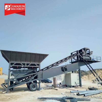 China Construction worksÂ   60M3 Per Hour Mobile Concrete Mixing Batching Plant With Automatic Control System for sale