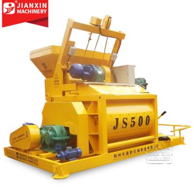 China All Construction Projects Js500 500L Mini Concrete Mixer Machine Price Industrial And Civil Automatic Twin Shaft Prepared In India With Pump for sale