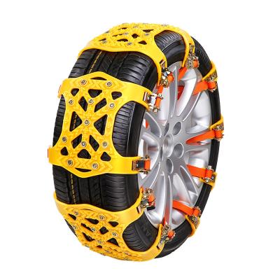 China HARDENED STEEL Universal Tire Chain For Safe Driving In Winter Ice Road Anti Slip TPU Snow Chains For Car Tires for sale