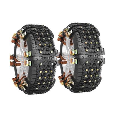 China Universal Vehicle Tire Snow Chain Anti Skid TPU Hardened Steel Snow Chain For Cars Safe Driving On Ice Snow Muddy Road Black Color for sale