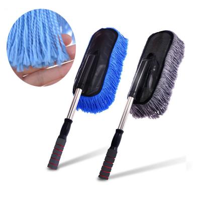 China Alloy+slender Retractable Dust Retractable Dust Retractable Brush Rod Automotive Care Styling Dust Cleaning Brush Nano Aluminum Fiber Material Extendable Car Washing Rag for sale