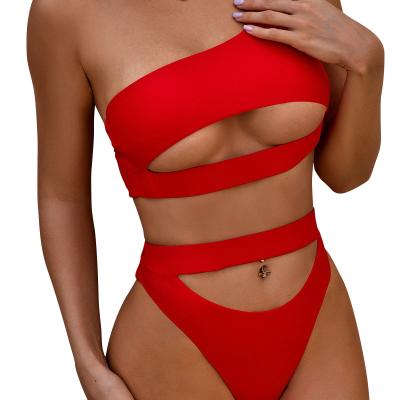 China High Quality Breathable Famous Brands High Waist Two Piece Set Designer Custom Logo Swimsuit for sale