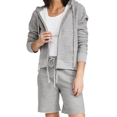 China Breathable Ladies Sport Set Casual Two Piece Zipper Up Shorts Women Tracksuit Summer Sport Top Simple Set for sale