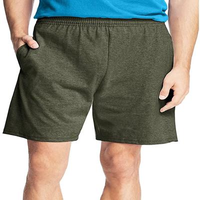 China Anti-wrinkle men's custom logo elastic waistband knitted shorts with pockets comfortable men's casual running custom shorts for sale