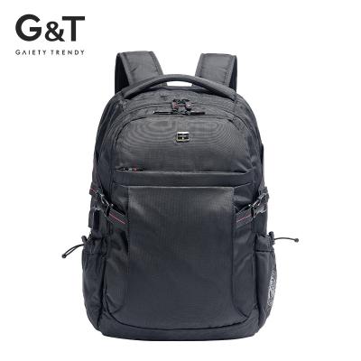 China With USB Mid Layer Male Nylon Zipper Polyester Computer Handle Soft Business Laptop Backpack With Lock for sale