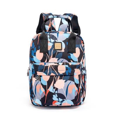 China WITH USB CABLE HOLE fashion waterproof flower printing backpack female students leisure backpack bag girls college traveling bags for sale