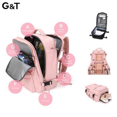 China Fashion G&T Women's Large Capacity Lightweight Multifunctional Short Business Travel Leisure 180 Degree Open Travel Backpack for sale