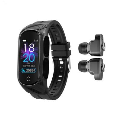 China GPS Navigation Heart Rate Fitness Tracker Blood Pressure Monitor Smartwatch 2 in 1 Earphone Men Women Smart Watch N8 for sale