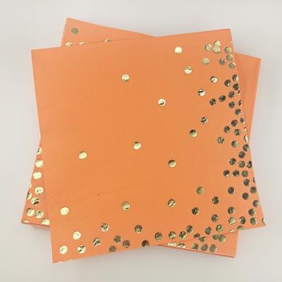 China Printed Hot Orange Solid Stamping Foil Color For Party Paper Towels Napkins for sale