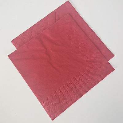 China Wholesale custom printed red dyed napkins, cocktail disposable dyed napkins for hotel restaurant for sale