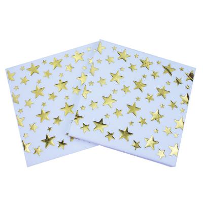 China Custom Printed Napkin White Paper Napkin Star Foil Towel for sale