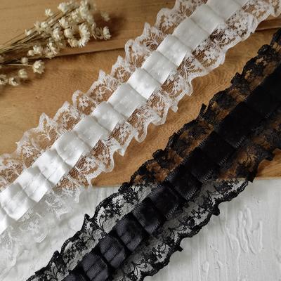 China 2023 handmade the latest sales of diy french polyester ribbon trim handmade lace trim roll for sale