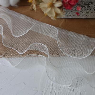 China Handmade Decorative Loose French White Narrow Stretch Lace Yarn Border Diy New York Elastic Lace Edge for sale