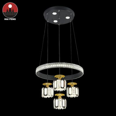 China ModrenDesign Modern Acrylic Home Lighting Living Room Roof Warm White Black Gold Led Pendent Lamp for sale