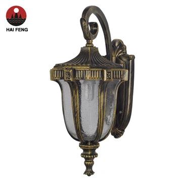 China Vintage IP44 E27 Waterproof Glass Lantern Wall Sconce Vintage IP44 E27 Brass Aluminum Glass Garden Decorative for sale