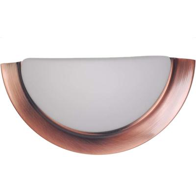 China Indoor Application Modern Residential Antique Copper E27 Iron Half Moon Glass Wall Lamp for sale