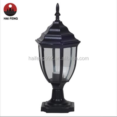 China Aluminum Alloy Decor IP44 Black Color E27 Pillar Lights Exterior Aluminum Glass Door / Courtyard for sale