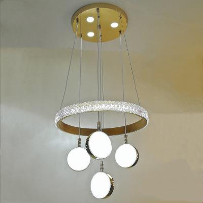 China Modern Hot Selling Plastic Chandelier Hanging Light Three Color LED Remote Control for sale