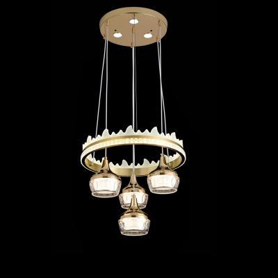 China Modern Nordic Warm Iron +AL LED Cup Crown Residential Hotel Chandelier Pendant Lighting for sale