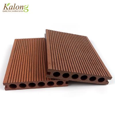 China Decking Non Slip Maintenance Exterior Smooth Exterior Wpc Composite Decking Round Hole for sale