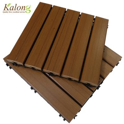 China Cheap Hotel DIY WPC Plank Deck Anti-Slip Waterproof Outdoor Flooring for sale