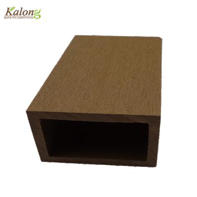 China Square Timber Plastic UV WPC Wood Tube UV WPC Railing Frame Corridor Resistance Outdoor Railing Barrier for sale