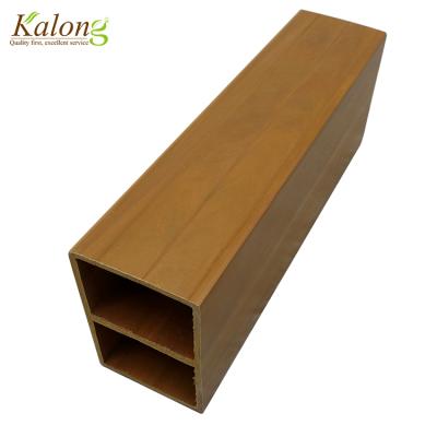 China Exhibition halls waterproof wpc wood plastic composite hollow square tube for interior partition decoration for sale