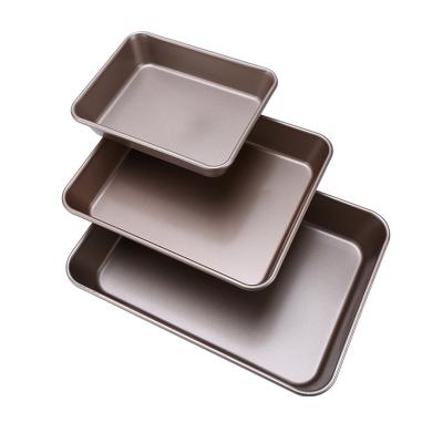 China Non-stick [in stock] viable carbon steel tray 9 inch 11 inch 13 inch rectangular deep square cake pan for sale