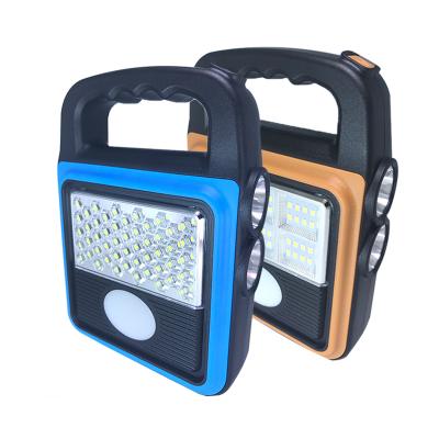 China Outdoor Multifunctional Solar Rechargeable Hand Lamp USB Hand Projection Lamp COB Strong Light COB Portable Camping Flashlight for sale