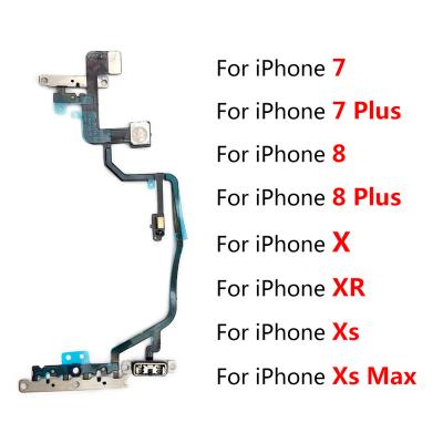 China Power Flex For iPhone 7 8 Plus X XR XS Max Mute And Volume Button Switch Key Power Flex Cable With Metal Parts For iPhone 7 8 Plus X XR XS Max for sale