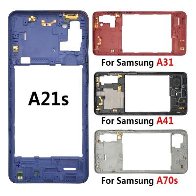 China New Middle Frame With Side Key For Samsung A21S A31 A41 A70S Mid Bezel Cover Housing Middle Back Part Case Plate Standard Size for sale