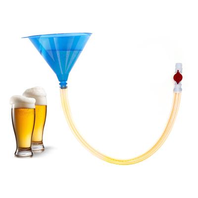 China Summer thick material party plastic beer bongs funnel with custom bonus name card, beer opener for sale